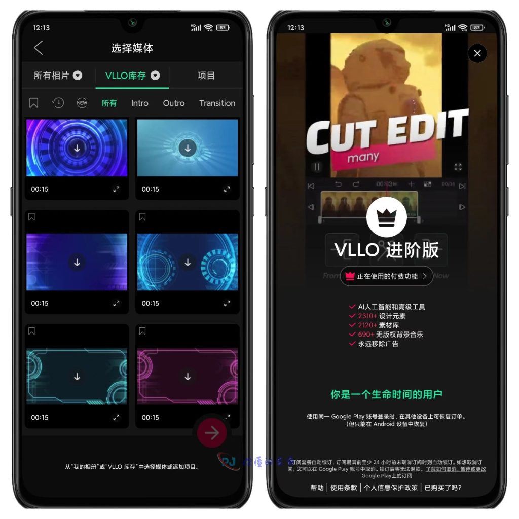 VLLO视频剪辑破解版-超多素材、GIF制作等解锁VIP-你懂的资源